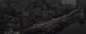 Kiew während eines Stromausfalls