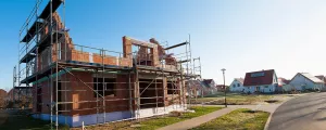 Baustelle eines Einfamilienhauses