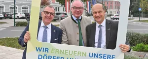 NÖ GVV-Präsident Rupert Dworak, LH-Stellvertreter Stephan Pernkopf und NÖ Gemeindebund-Präsident Johannes Pressl 