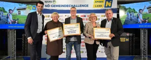 Die Vertreterinnen und Vertreter der Siegergemeinden Bad Vöslau, Rohrendorf und Lanzenkirchen.