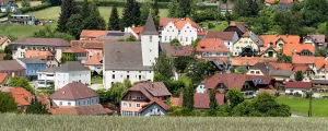 Blick auf die Marktgemeinde Vorau,