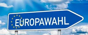 Wegweiser mit Europawahl