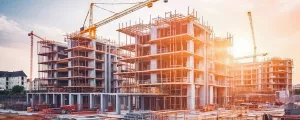 Baustelle im Gegenlicht