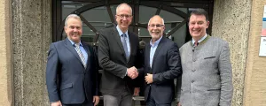Vizepräsident Wolfgang Wagner, der zukünftige Präsident Manfred Sampl und sein Vorgänger Günther Mitterer sowie Landesgeschäftsführer Martin Huber.