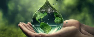 Symbolbild Wassertropfen in der Hand