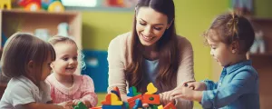 Kinder mit Betreuerin