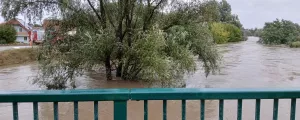 Hochwasser bei Hadersdorf am Kamp.