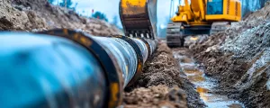 Wasserrohr wird verlegt