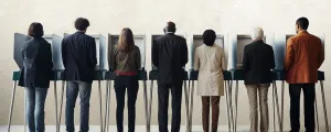 menschen bei einer wahl
