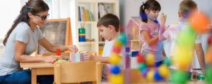 Kindergärtnerin mit Kindern