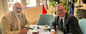 KOMMUNAL-Chefredakteur Hans Braun im Gespräch mit OeBFA-Geschäftsführer Markus Stix.