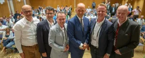 Hannes Pressl diskutierte mit TU-Professor Arthur Kanonier, Johannes Wischenbart von der Dorf- und Stadterneuerung, Moderator Thomas Hofer und den Bürgermeister Mario Abl (Trofajach) und Martin Leonhardsberger (Mank)