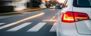 Auto vor einem Zebrastreifen