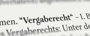 Das Wort Vergaberecht in einem Buch