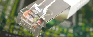 Ethernet-Kabel in Großaufnahme