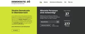 Blick auf die Demokratie Webseite OÖ