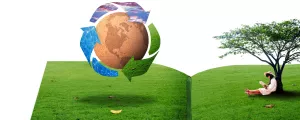 Ökologisches Wirtschaften symbolisch dargestellt