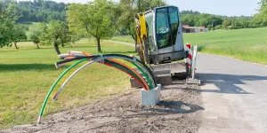 glasfaserkabel werden verlegt