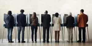 menschen bei einer wahl