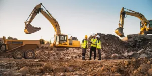 Bagger auf einer Baustelle