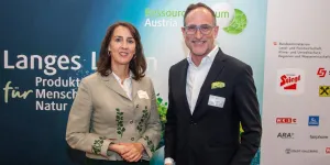 Florian Iro, Präsident des Ressourcen Forum Austria, mit Vizepräsidentin Maria Hutter.