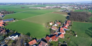 Blick auf ein Dorf