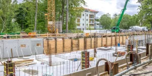 Baustelle einer Wohnhausanlage