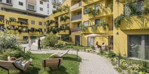 Gemeindebau am ehemaligen Nordbahnhof in Wien