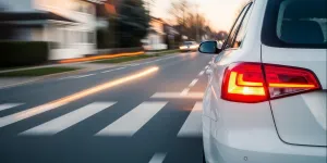 Auto vor einem Zebrastreifen