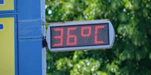 Thermometer zeigt 36 Grad