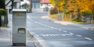 Radarfalle vor einer Schule 