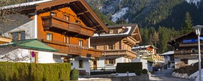 Bild auf klassisch bäuerliche Einfamilienhäuser in Tirol