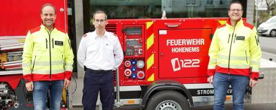 Bürgermeister Dieter Egger, Feuerwehr-Kommandant Mathias Österle und Katastrophenschutzbeauftragter Christian Klien.