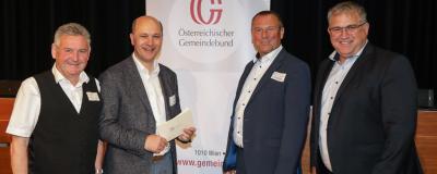 Der Bürgermeister von Lannach, Josef Niggas, Gemeindebund-Präsident Hannes Pressl, öGIG Geschäftsführer Hartwig Tauber und öGIG Projektleiter Bernhard Trummer.