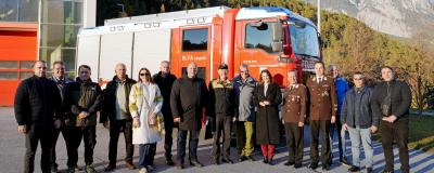 Vertreterinnen und Vertreter aus Nordmazedonien besuchten die Feuerwehrschule in Telfs.