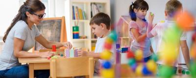 Kindergärtnerin mit Kindern