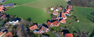 Blick auf ein Dorf