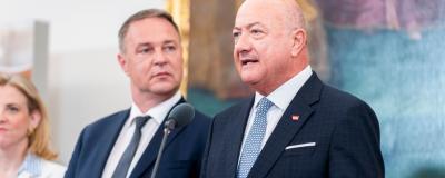 Ministerin Beate Meinl-Reisinger, Vizekanzler Andreas Babler und Bundeskanzler Christian Stocker 