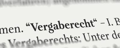 Das Wort Vergaberecht in einem Buch