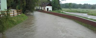 Hochwasser in einem Salzburger Dorf