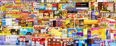 Verschiedene Magazine im Display