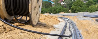 Kabelrolle auf Baustelle