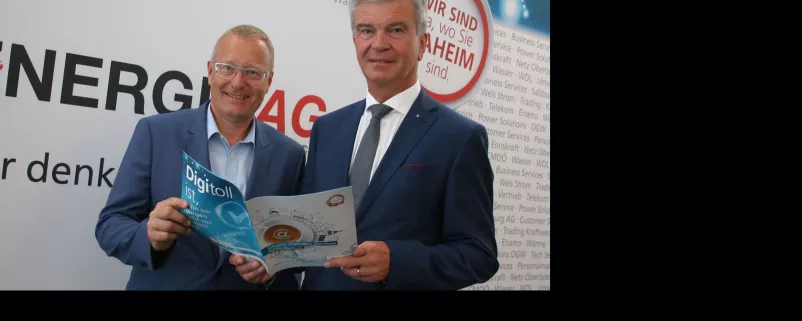 Meinungsforscher Werner Beutelmeyer und Energie AG-Generaldirektor Werner Steinecker