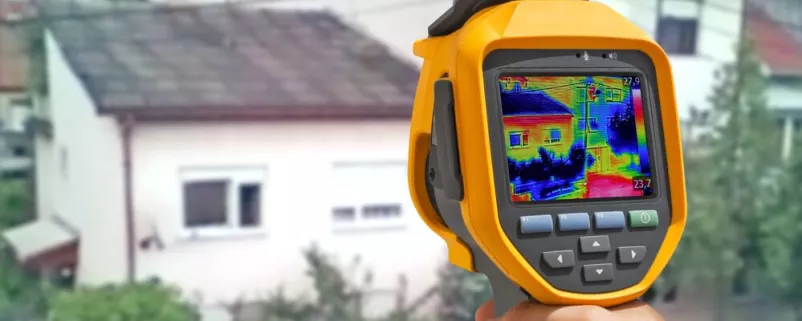 Wärmemessung bei einem Haus