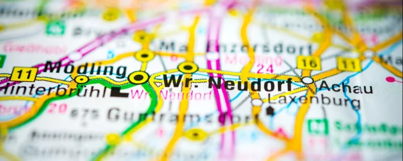 Landkarte auf der Wiener Neudorf zu sehen ist