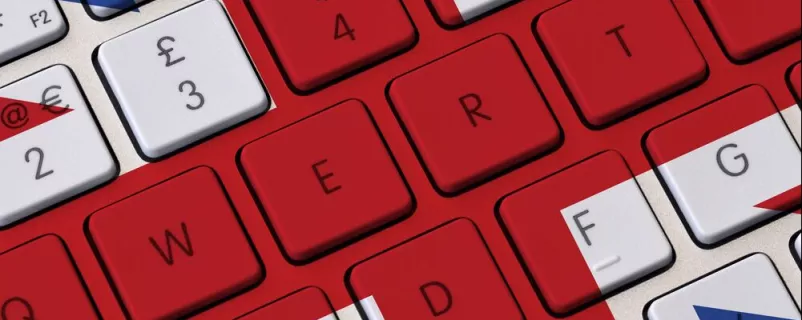Union Jack auf Computertastatur