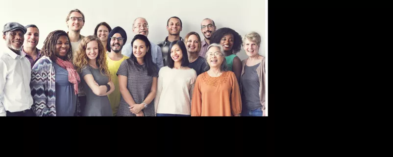 Gruppen von Menschen lachen