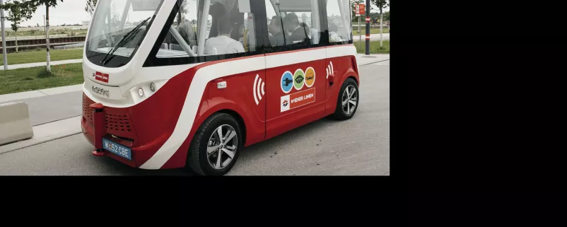fahrerloser Elektrobus in Aspern