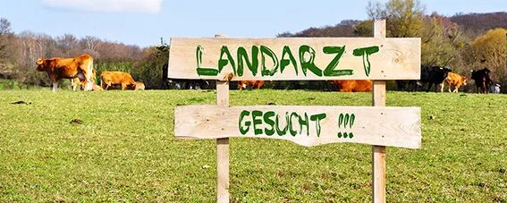 Schild "Landarzt gesucht"