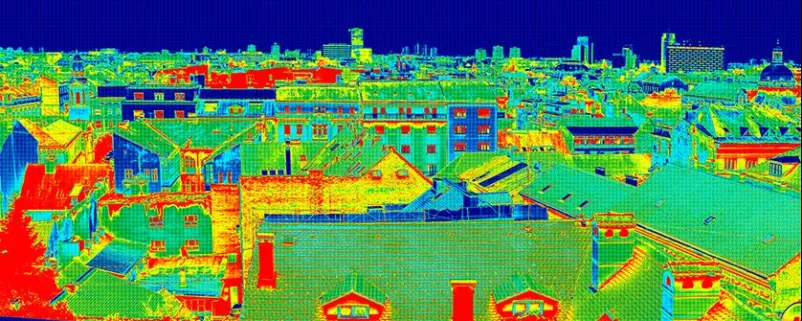 Thermographie einer Stadt